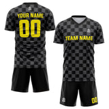 custom soccer set jersey kids adults personalized soccer black