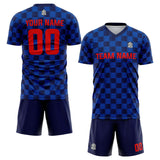 custom soccer set jersey kids adults personalized soccer blue