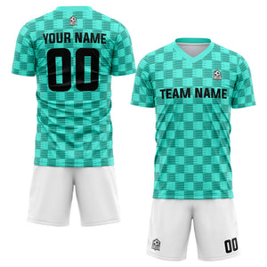 custom soccer set jersey kids adults personalized soccer green