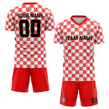 custom soccer set jersey kids adults personalized soccer red