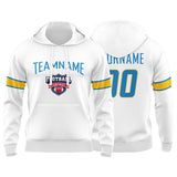 Custom Sweatshirt Hoodie For Men Women Girl Boy Print Your Logo Name Number White&Powder Blue&Yellow