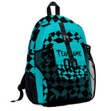 Customize Aqua Black Sports Backpacks Featuring Personalized Names, Numbers and Logos