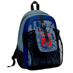 Customize Blue Sports Backpacks Featuring Personalized Names, Numbers and Logos