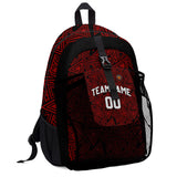 Customize Red White Sports Backpacks Featuring Personalized Names, Numbers and Logos