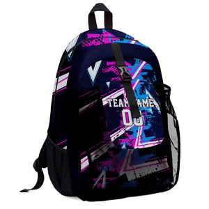 Customize White Blue Sports Backpacks Featuring Personalized Names, Numbers and Logos