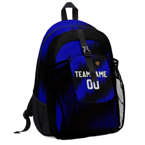 Customize Royal Black Sports Backpacks Featuring Personalized Names, Numbers and Logos