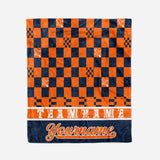 Custom Ultra-Soft Micro Fleece Blanket Navy-Orange