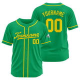 Custom Baseball Jersey Stitched Design Personalized Hip Hop Baseball Shirts Green-Yellow