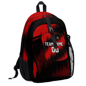 Customize Red Black Sports Backpacks Featuring Personalized Names, Numbers and Logos