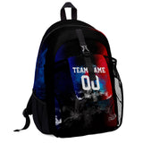 Customize Sports Backpacks Featuring Personalized Names, Numbers and Logos Blue Red