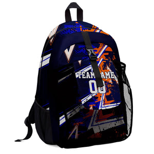 Customize Blue Orange Sports Backpacks Featuring Personalized Names, Numbers and Logos