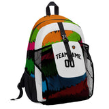 Customize White Green Orange Sports Backpacks Featuring Personalized Names, Numbers and Logos