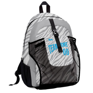 Customize Gray Sports Backpacks Featuring Personalized Names, Numbers and Logos