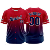 Custom Full Print Design Baseball Jersey red-navy