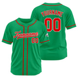 Custom Baseball Jersey Stitched Design Personalized Hip Hop Baseball Shirts Green-Red