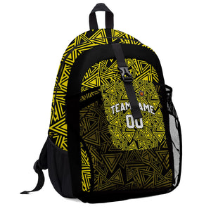 Customize Yellow Black Sports Backpacks Featuring Personalized Names, Numbers and Logos