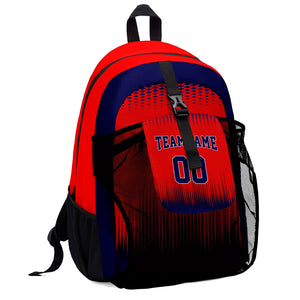 Customize Red Sports Backpacks Featuring Personalized Names, Numbers and Logos