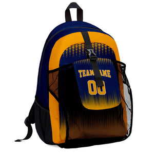 Customize Navy Orange Sports Backpacks Featuring Personalized Names, Numbers and Logos