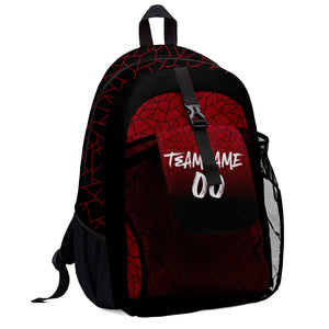 Customize Red Black Sports Backpacks Featuring Personalized Names, Numbers and Logos