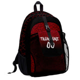 Customize Red Black Sports Backpacks Featuring Personalized Names, Numbers and Logos