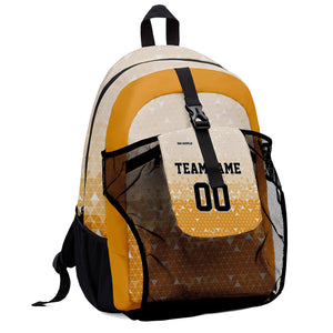 Customize Orange Sports Backpacks Featuring Personalized Names, Numbers and Logos