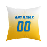 Custom Football Throw Pillow for Men Women Boy Gift Printed Your Personalized Name Number Yellow&Powder Blue&White