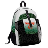 Customize Green White Sports Backpacks Featuring Personalized Names, Numbers and Logos