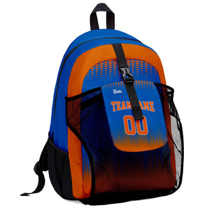 Customize Royal Orange Sports Backpacks Featuring Personalized Names, Numbers and Logos