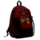 Customize Red Sports Backpacks Featuring Personalized Names, Numbers and Logos