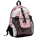 Customize Red White Sports Backpacks Featuring Personalized Names, Numbers and Logos