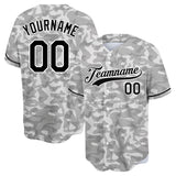 Custom Full Print Design Gray Camouflage Baseball Jersey