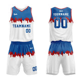 custom city silhouette basketball suit kids adults personalized jersey white-blue