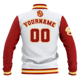 Custom White Red Yellow Waterproof Varsity Jackets Personalized Stitched Name Number Logo to Letterman Jackets