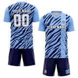 custom soccer set jersey kids adults personalized soccer light blue