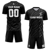 custom soccer set jersey kids adults personalized soccer black