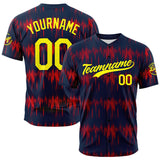 Custom Full Print Design  Baseball Jersey Navy