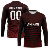 Custom Basketball Soccer Football Shooting Long T-Shirt for Adults and Kids Burgundy