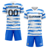 custom soccer set jersey kids adults personalized soccer blue