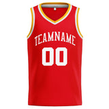 Custom Stitched Basketball Jersey for Men, Women And Kids Red-White-Yellow