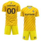 custom soccer set jersey kids adults personalized soccer yellow