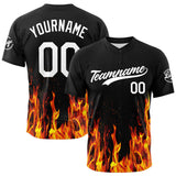 Custom Full Print Design Baseball Jersey Flame