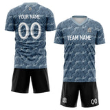 custom soccer set jersey kids adults personalized soccer blue