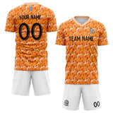 custom soccer set jersey kids adults personalized soccer orange