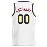 Custom Stitched Basketball Jersey for Men, Women And Kids White-Red-Navy-Yellow