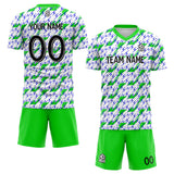 custom soccer set jersey kids adults personalized soccer green