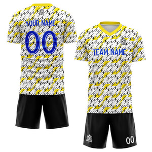 custom soccer set jersey kids adults personalized soccer yellow