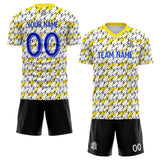 custom soccer set jersey kids adults personalized soccer yellow