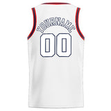 Custom Stitched Basketball Jersey for Men, Women And Kids White-Red-Navy