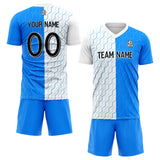 custom soccer set jersey kids adults personalized soccer blue