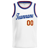 Custom Stitched Basketball Jersey for Men, Women And Kids White-Blue-Red-Yellow